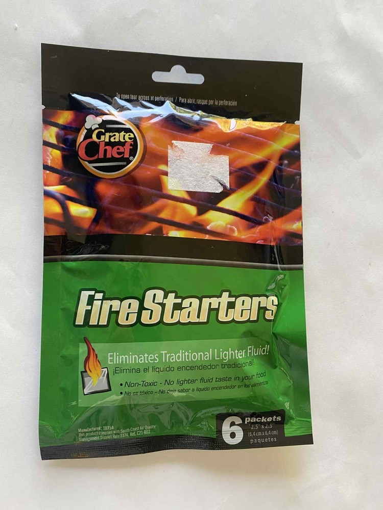 Grate Chef ( 6 packets ) Fire Starters Eliminates Traditional Lighter Fluid! NEW