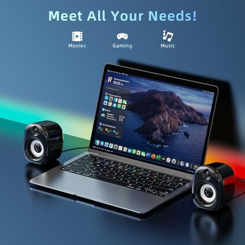Computer Speakers for Desktop PC,Desktop Gaming Speakers,Small Computer Black
