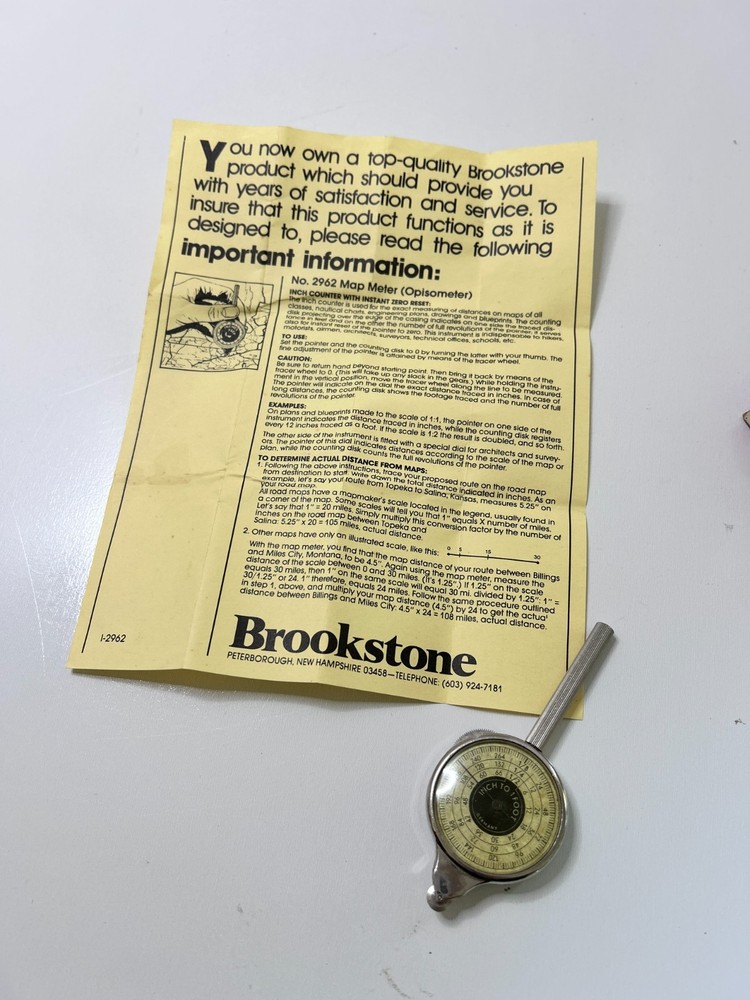 Vintage German Brookstone Map Measurer Opisometer No. 2962