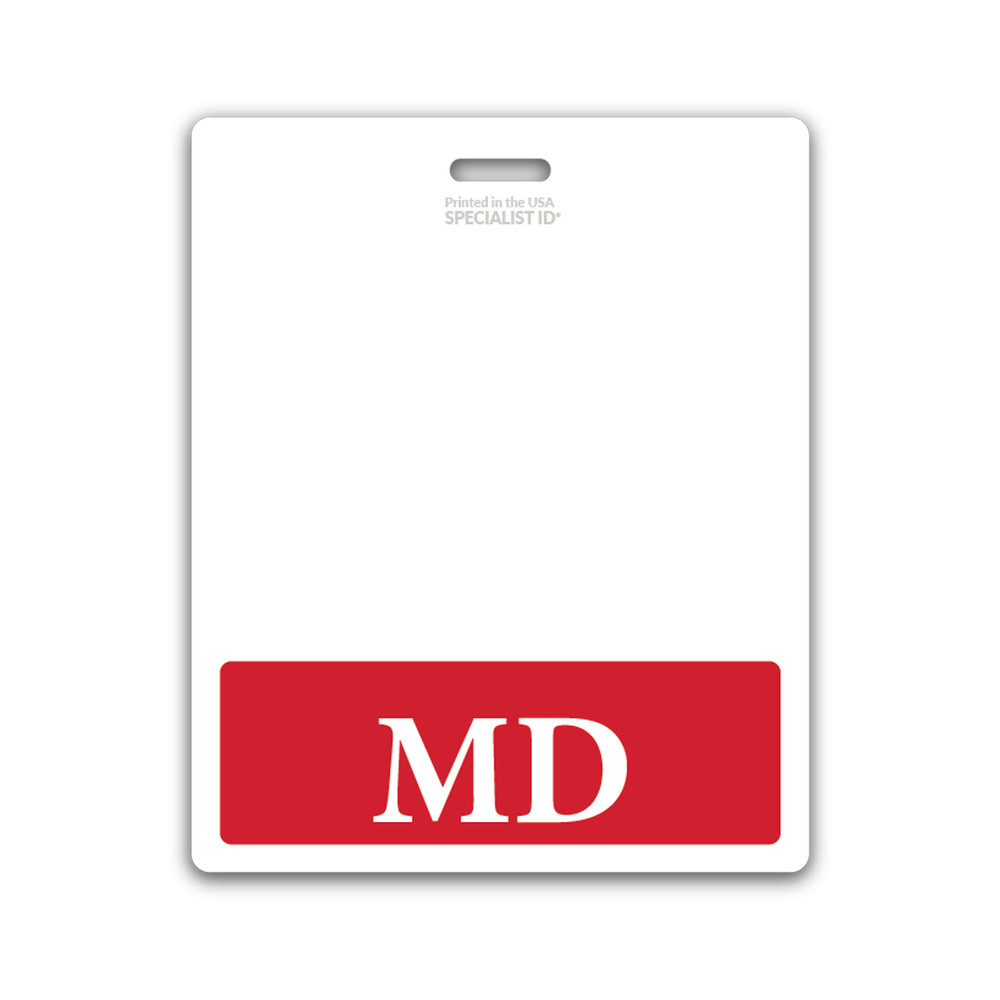 5 Pack - MD Badge Buddy Oversized Horizontal Extra Long ID Backer for Doctors