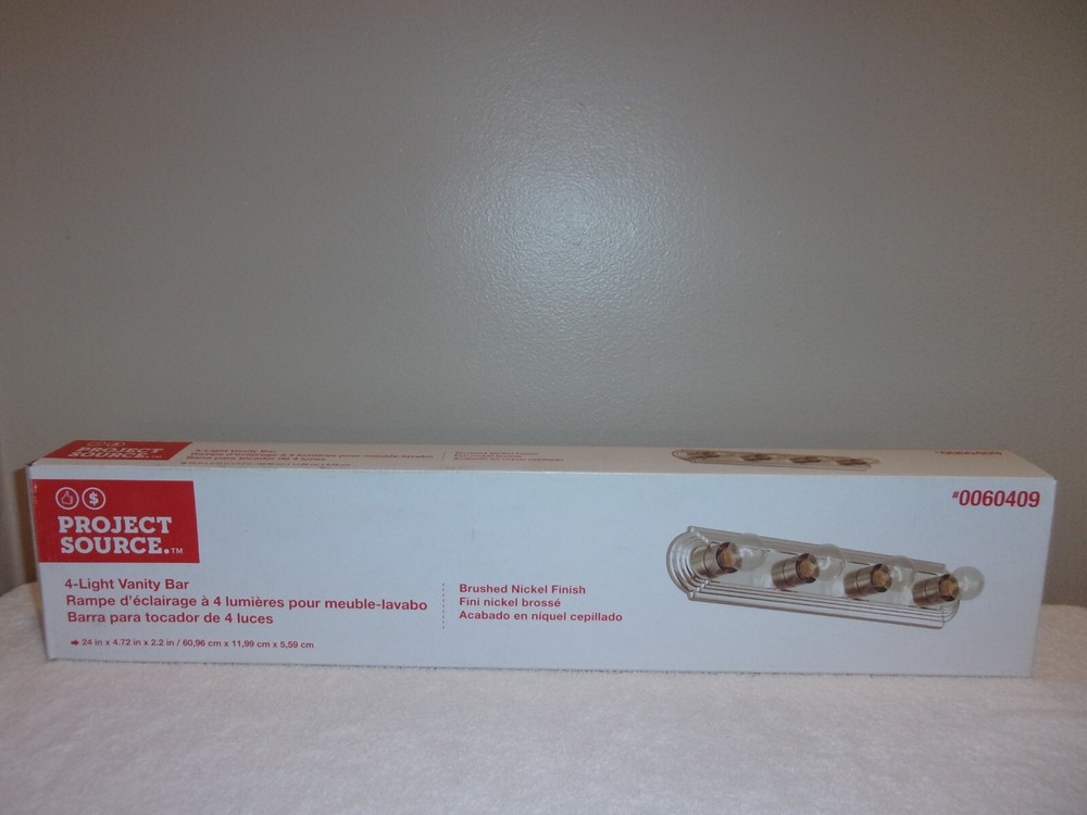 Project Source 4 Light 24" Vanity Bar Bath Brushed Nickel 0060409