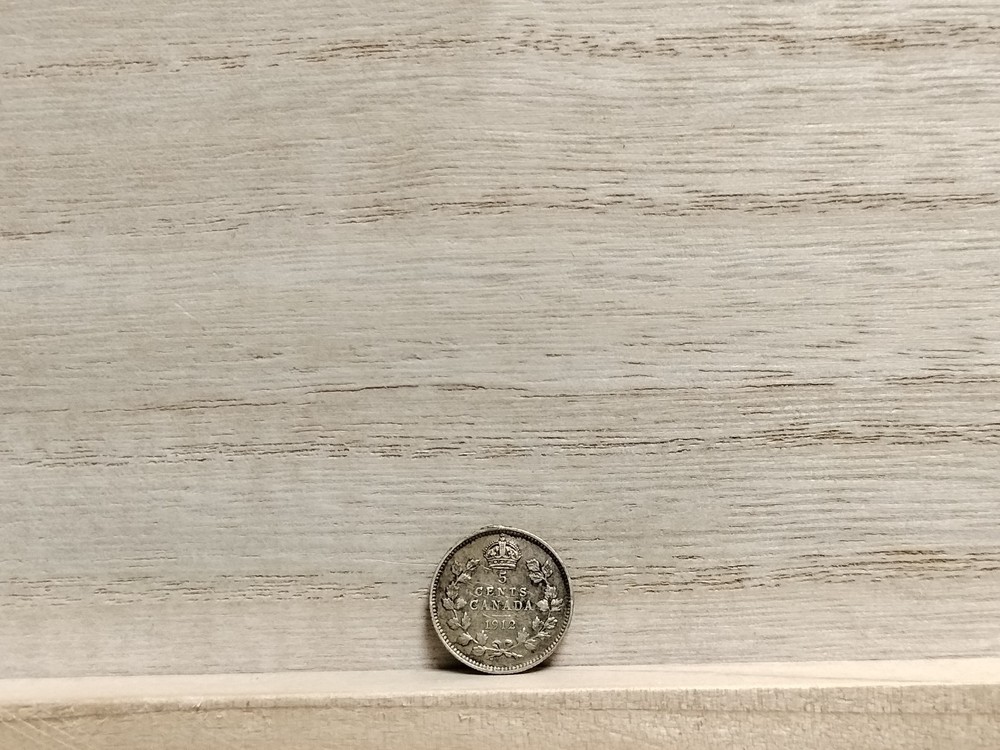 1912 5 Cents Canada Silver (.925) Coin