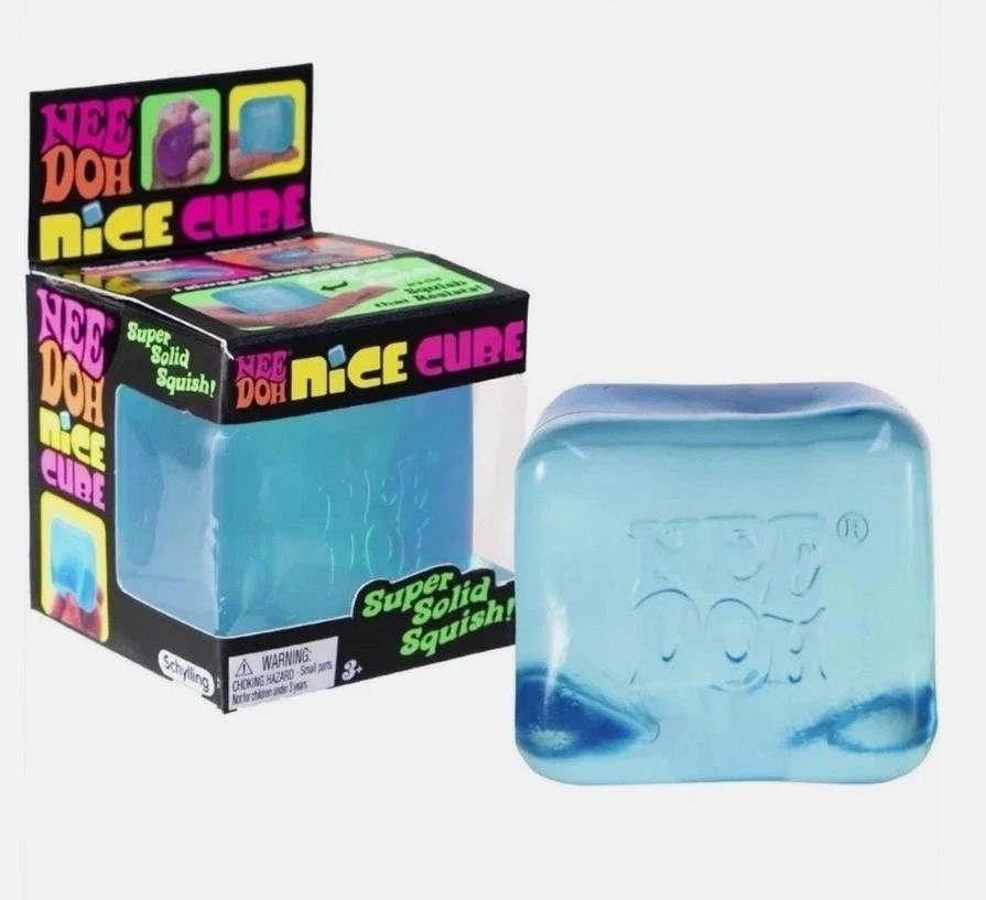 Super Solid Squishy Cube Stress Toy Blue Purple Pink Soft Squeeze Fidget