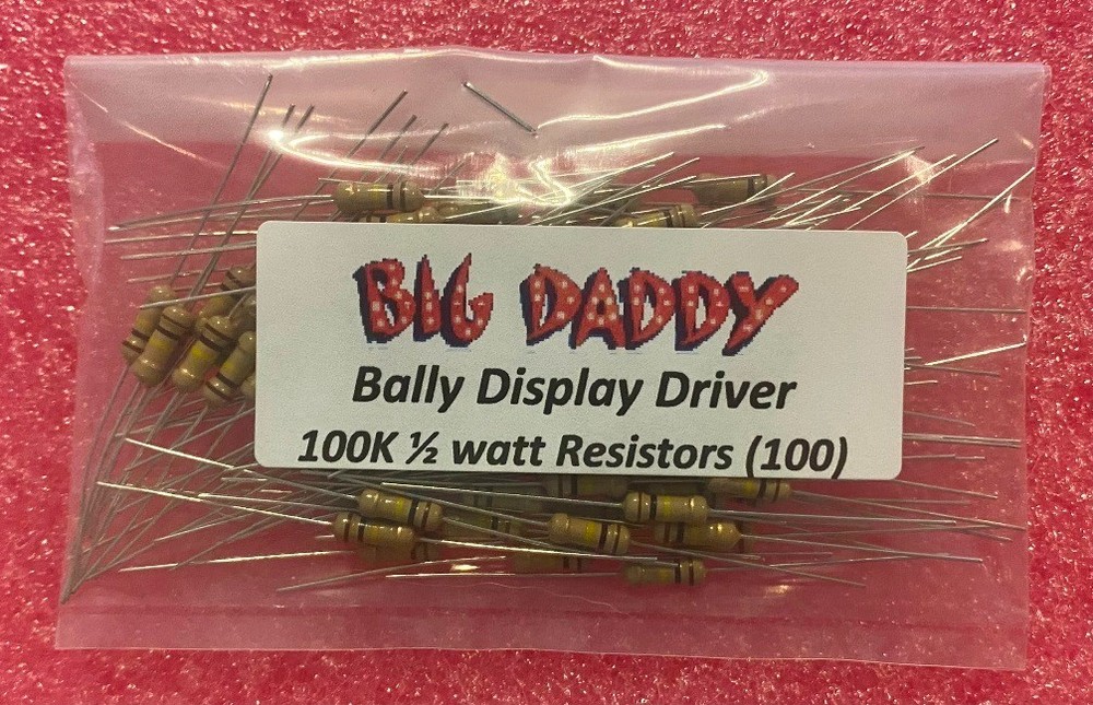Big Daddy Bally/Stern 6 Or 7 Digit Display Driver Resistors - 100 Pack