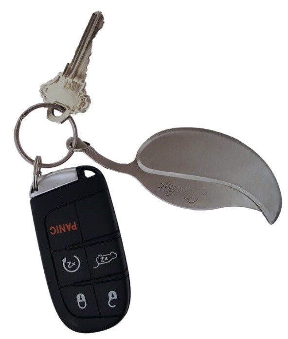 New Silver Leaf Folding Pocket Knife With Key Ring