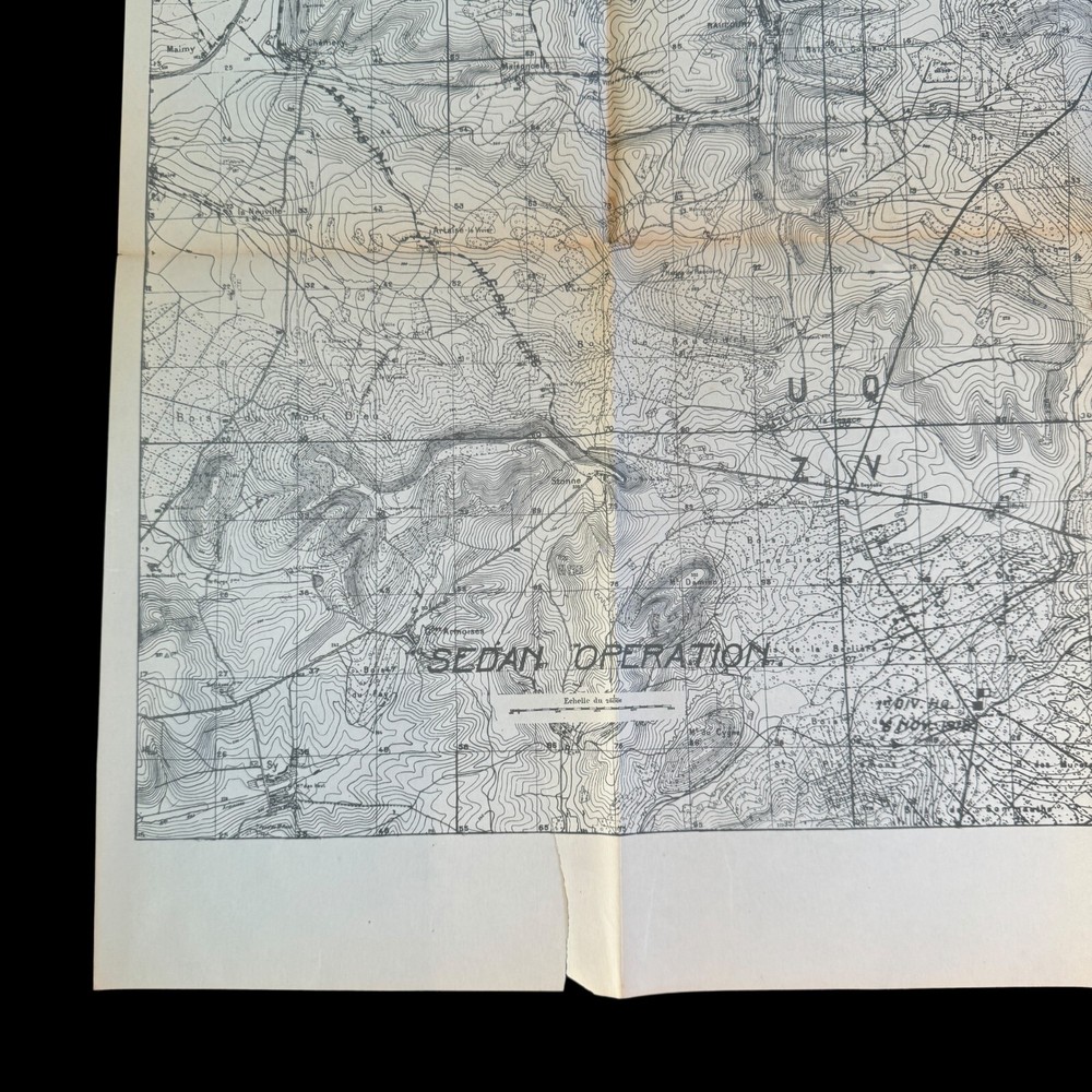 RARE! World War I Sedan Operation Western Front AEF Operations Map