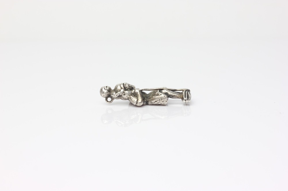 Vintage St.Christopher 3D Figural Silver Pendant Charm