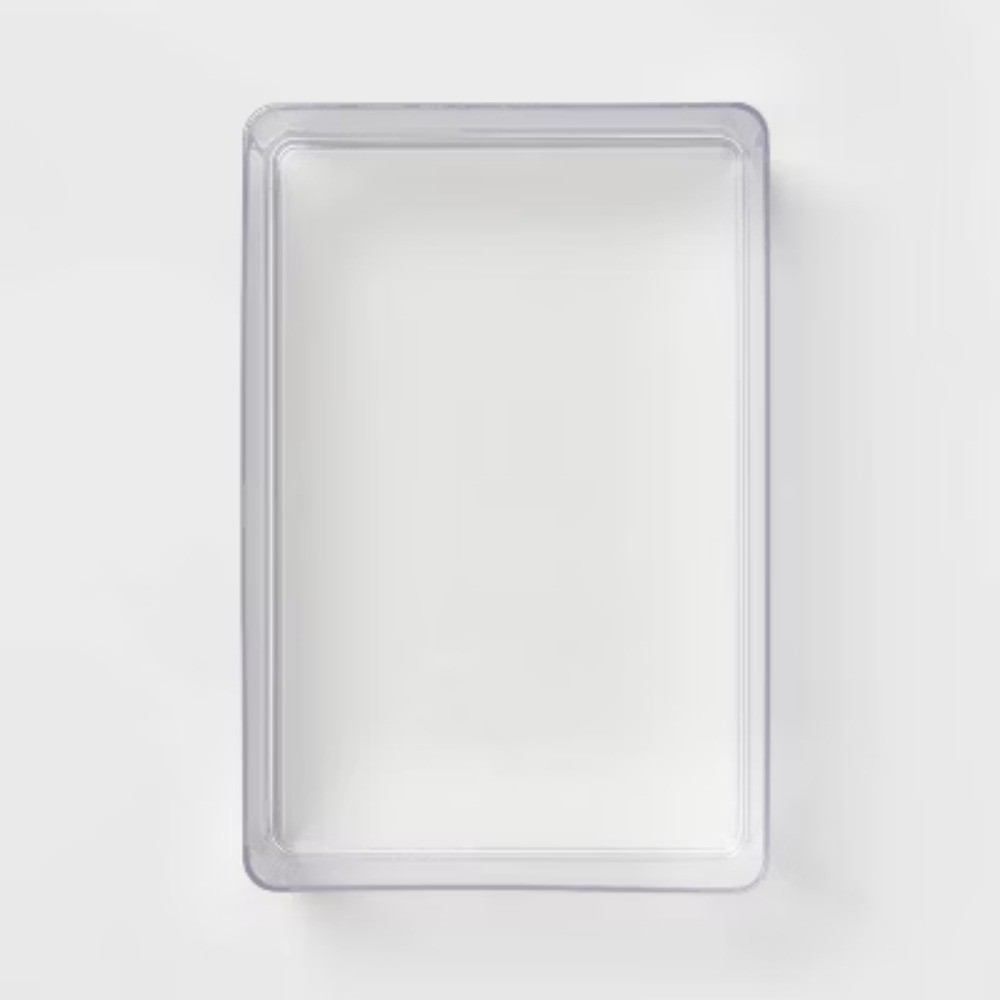Large Plastic Bathroom Tray Clear Organizer, Stackable Storage, Hand Washable
