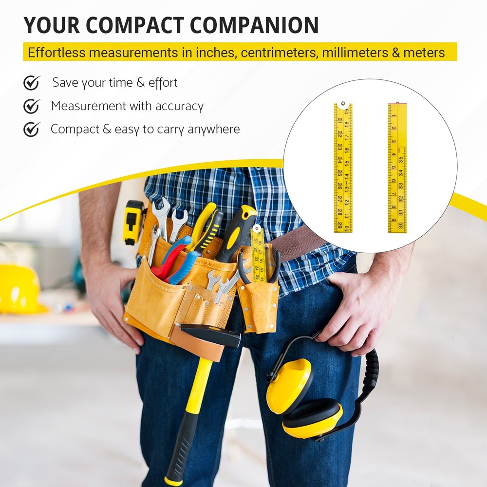 Folding Meter/Yard Stick 526 Reversible Centimeters/Inches/Feet Plastic