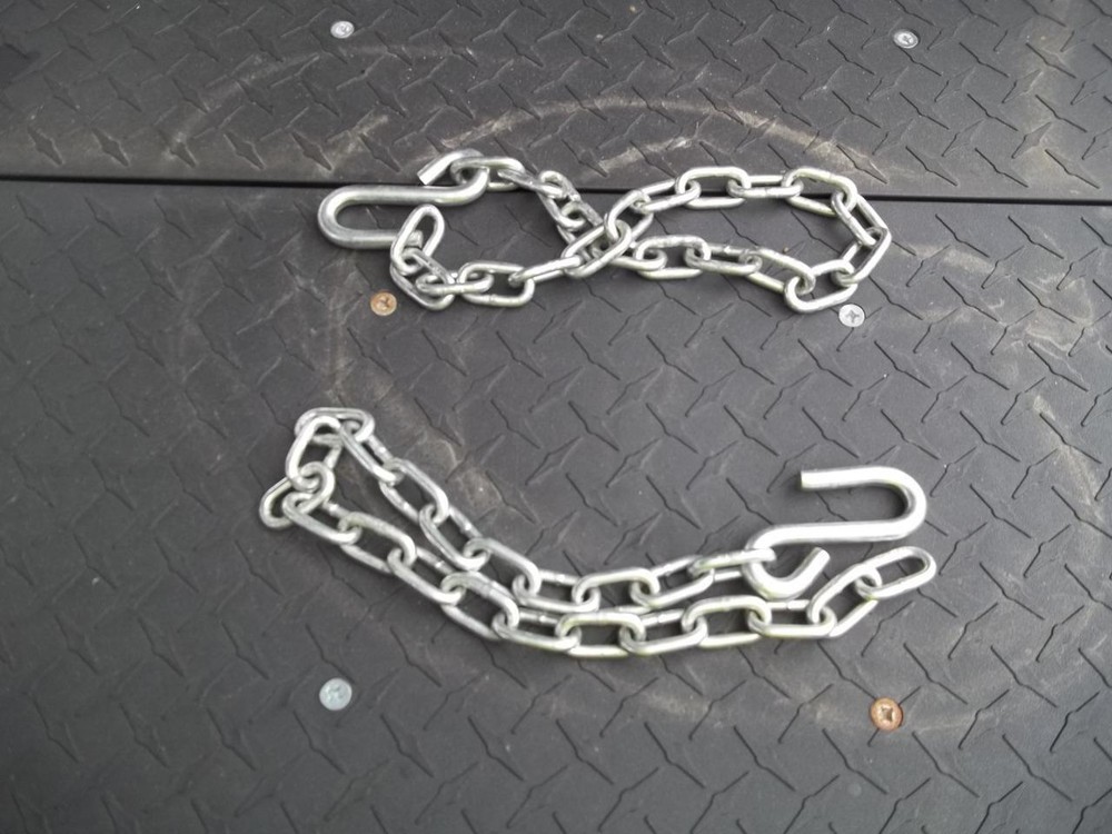 1/4 in trailer saftey chains pair utility saftey chain w hook 2