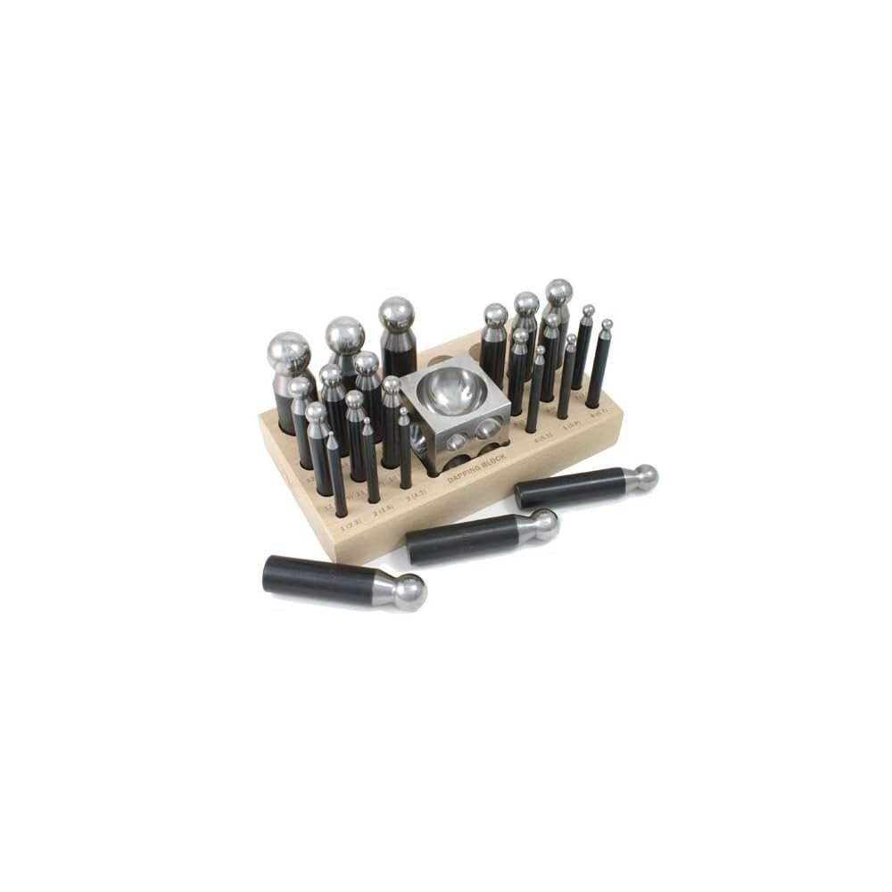 Dapping Set - 24 Punches and Block for Jewelry Making