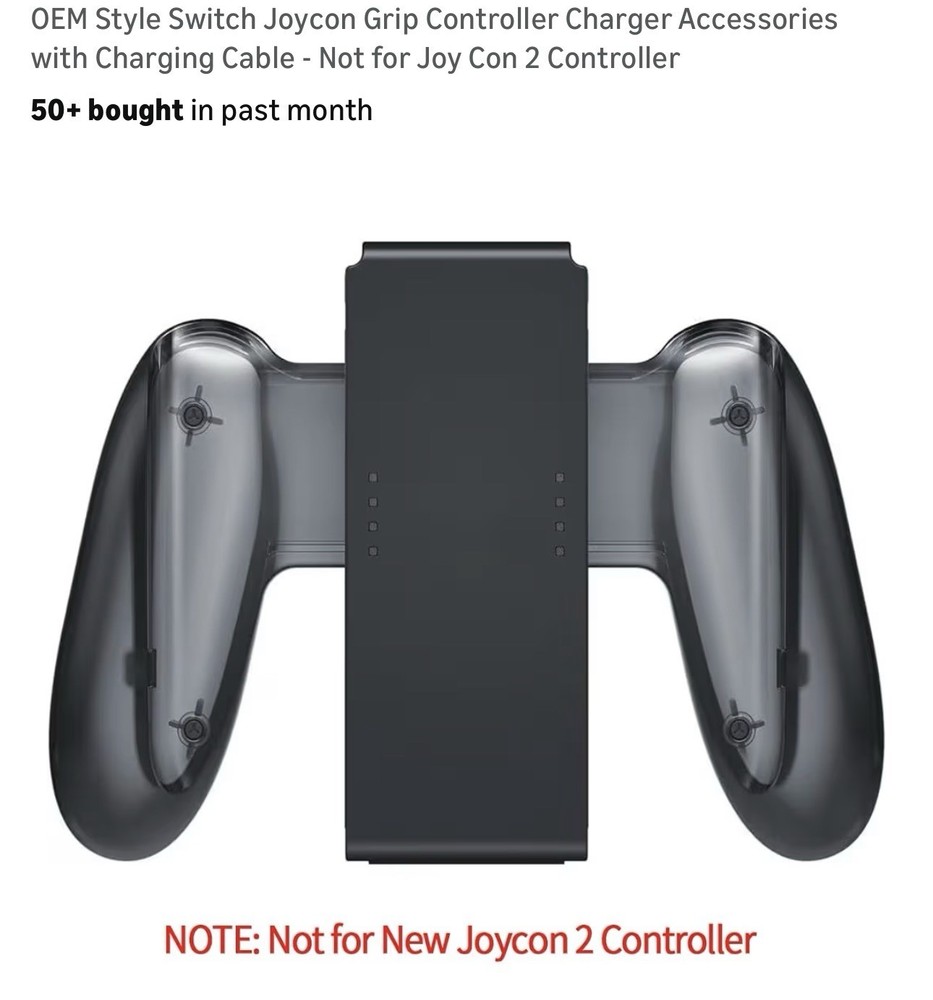 OEM Switch Joycon Grip Controller Charger w Cable Not Joy Con 2