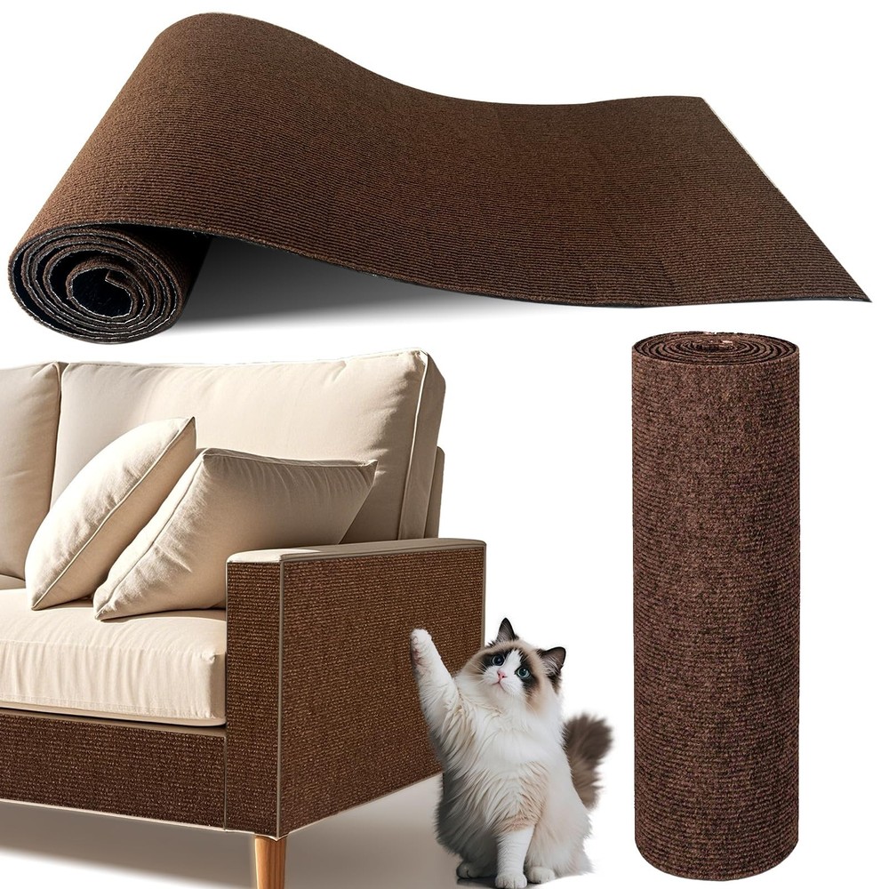 Cat Scratch Furniture Protector Trimmable Self-Adhesive Couch Protector Brown