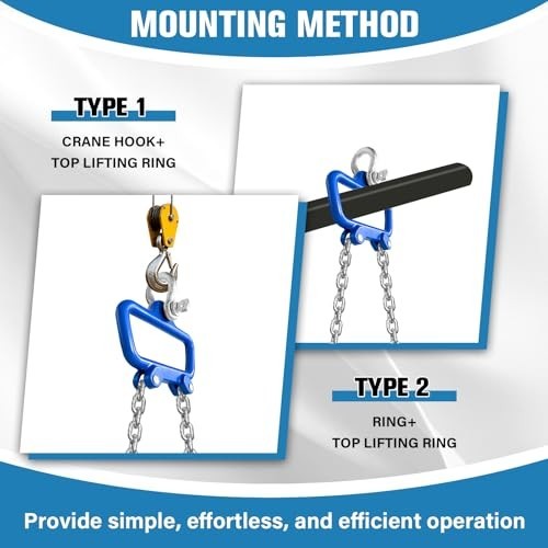 Chain Drum Lifter 2200 lbs Capacity Vertical Drum Barrel Clamp with Self-Locking