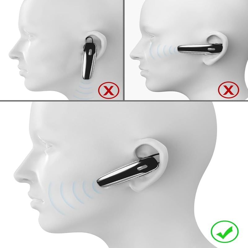 Bluetooth Headset V5.3 - Single-Ear Earpiece with Microphone - Wireless