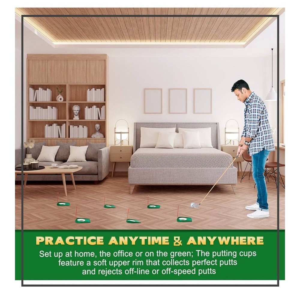 Golf Putting Practice Cup Hole Training Aids. Training Putters with Flag. NEW