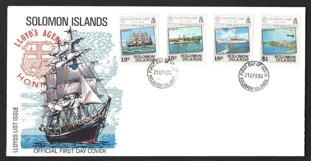 FDC LLOYD'S LIST 1984 " SOLOMON ISLANDS "