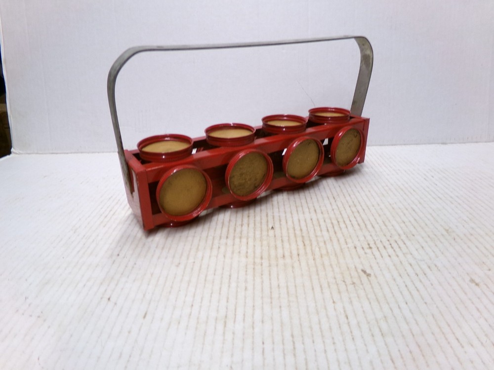 Rotating Red Metal Jar Organizer Under Shelf Mount 16