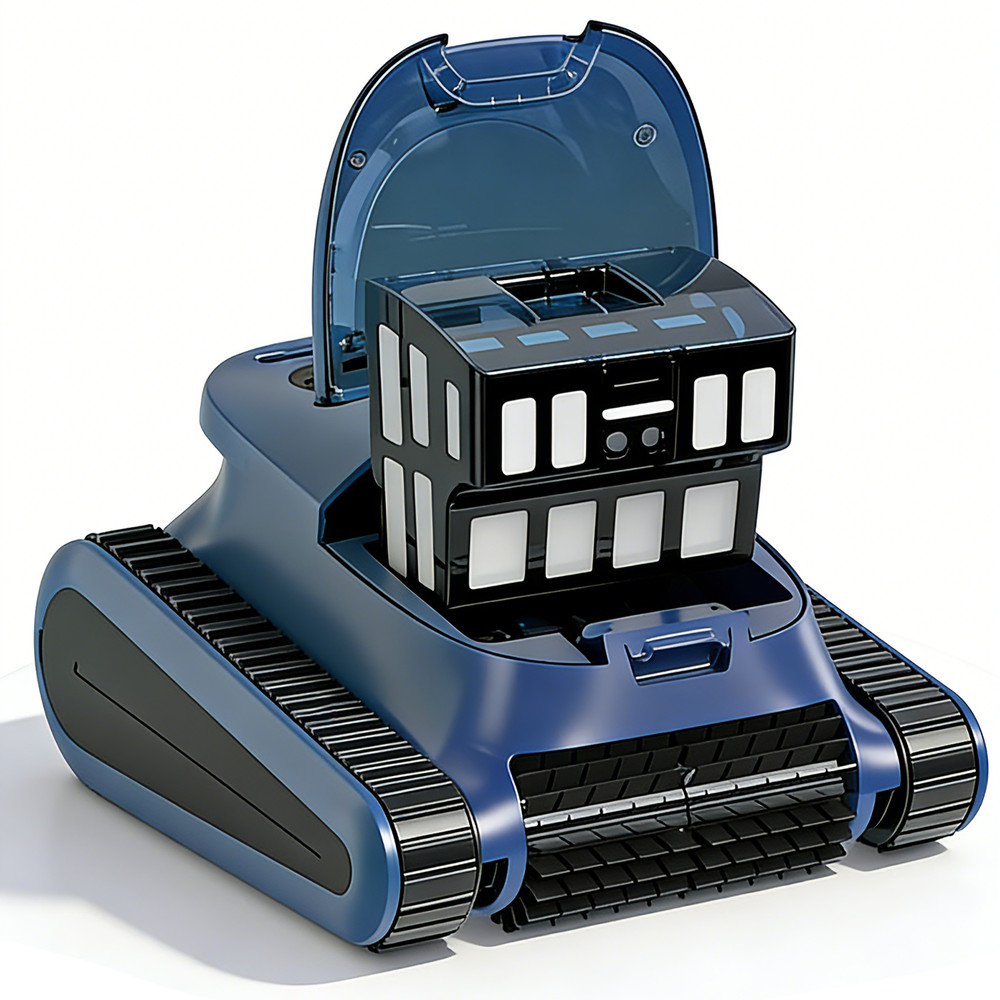 Advanced Robotic Pool Vacuum with Track Drive & Precision Sonar Navigation