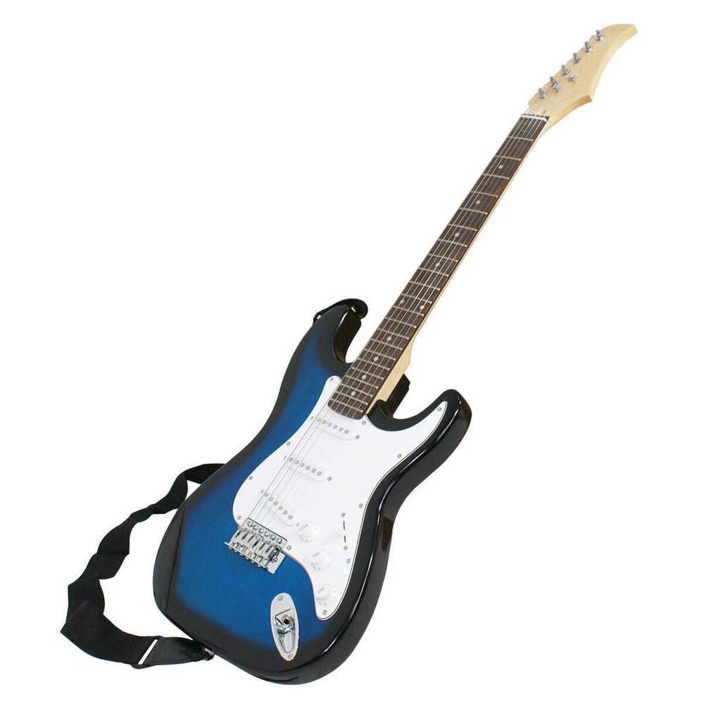 39" Full Size Electric Guitar with Amp Case Accessories Pack for Beginner Blue