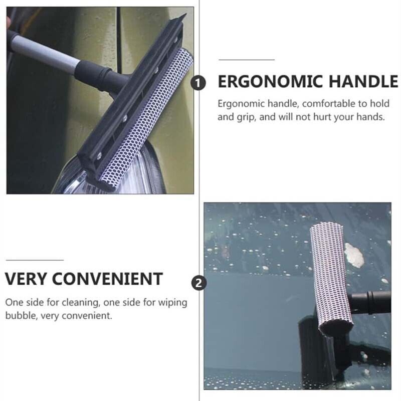 Handle Windshield Squeegee Wiper Scraper Car Window BrushCleaner Double Surface