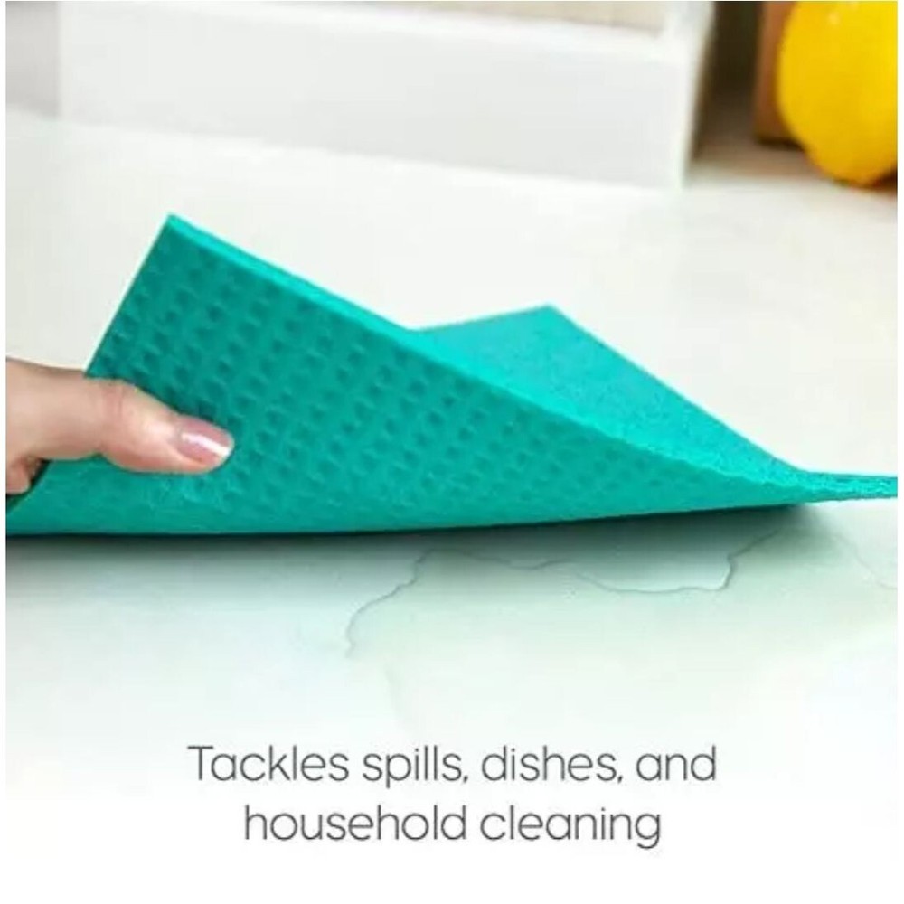 Full Circle Reusable Cellulose Sponge Clothes, 3 Pack