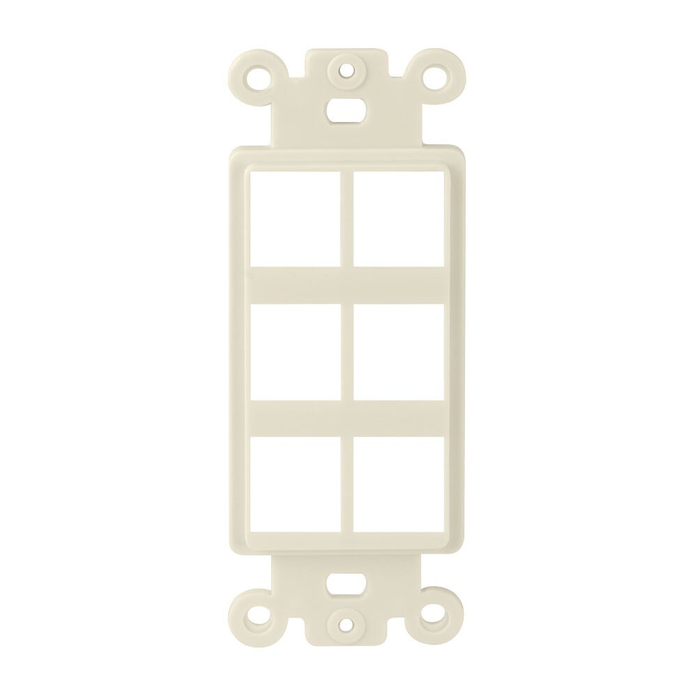 Construct Pro 6-Port Single Gang Keystone Decora Style Insert Strap Light Almond