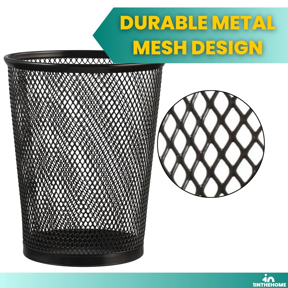 Big Tall Pencil Cup, Black Wire Mesh ''2 Pack'' (Black Jumbo)