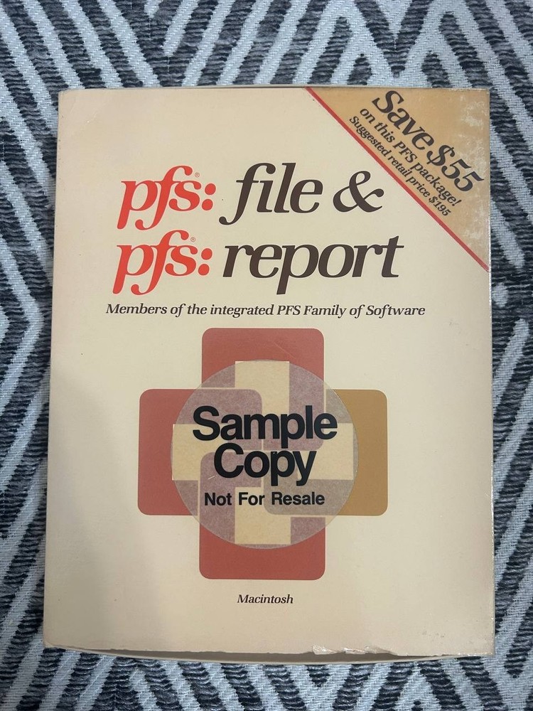 PFS File & Report Macintosh 3.5” Software w/ Box Manuals Sample Copy