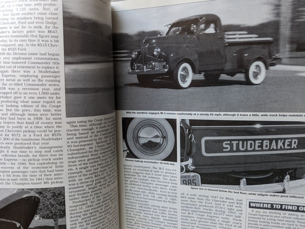 Studebaker M Series Truck Article Special Interest Magazine