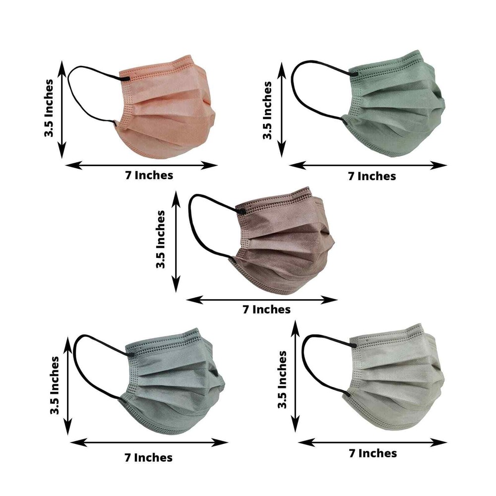 50 Assorted 3 Layer Breathable Disposable Face Masks Protective Covers