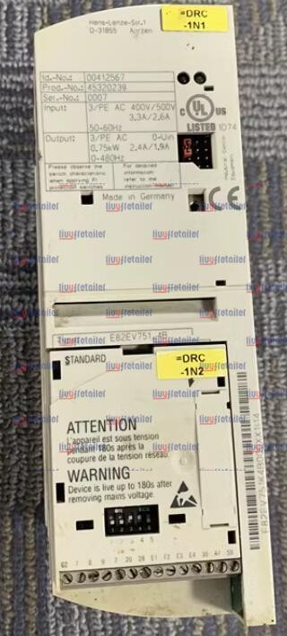 1PCS used Lenze inverter E82EV751-4B E82EV751_4B 0.75KW