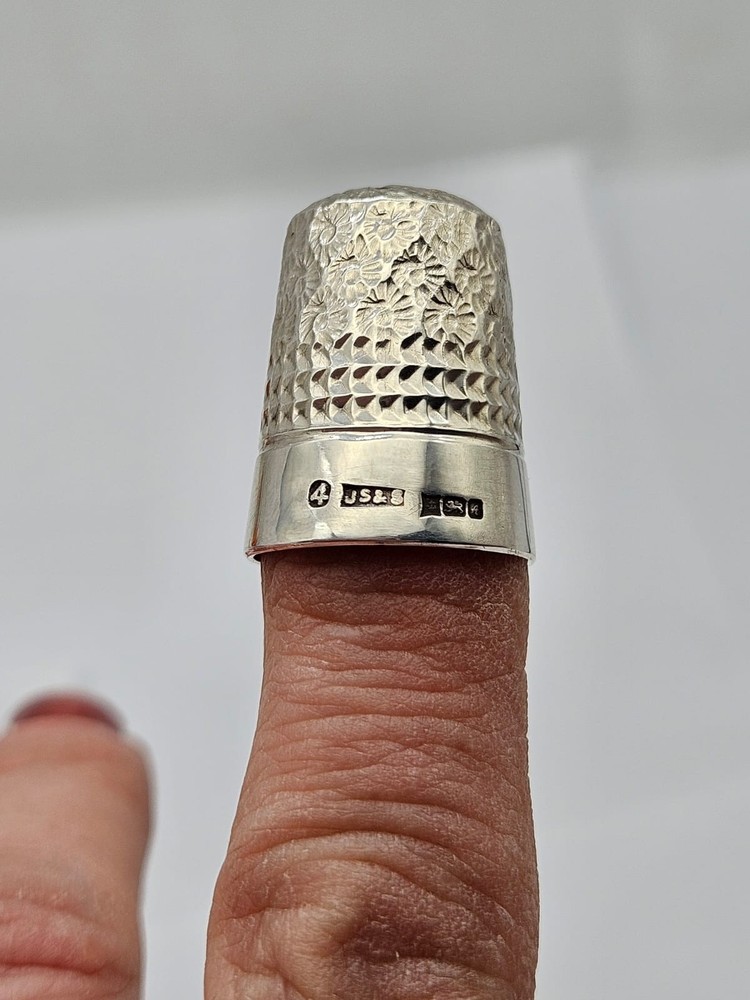 Sterling Silver Thimble, 1950 Hallmarks, Excellent Condition