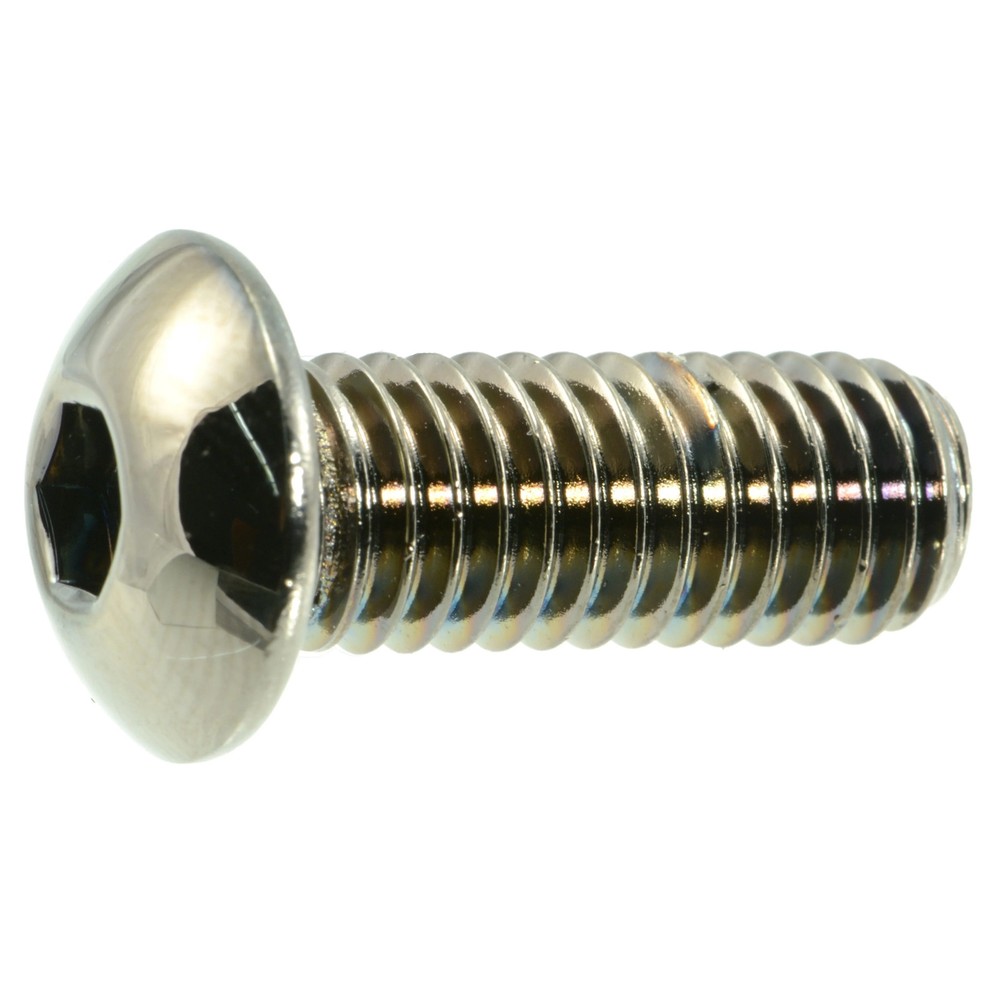 3/8"-16 x 1" Black Chrome Button Head Socket Cap Screws (5 pcs.)