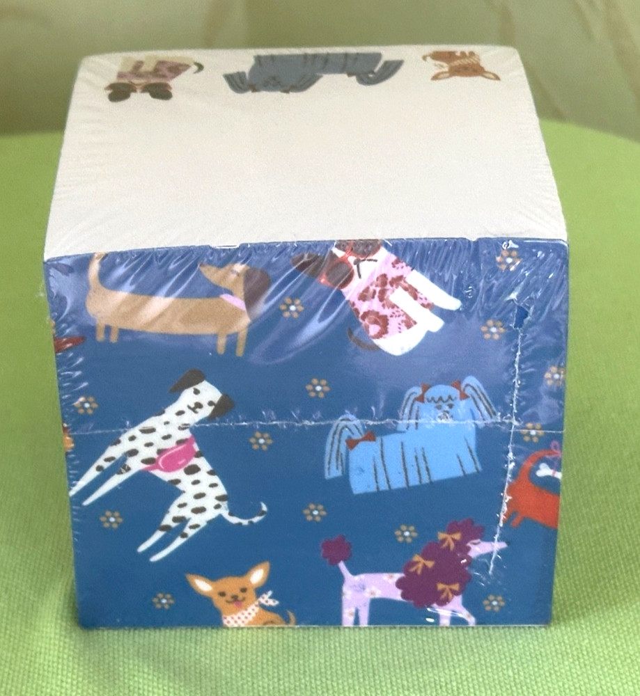 VERA BRADLEY BARK PARK PRINTED NOTE CUBE:NWT DOGS