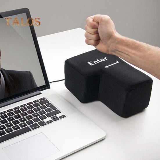 Big USB Enter Key Mouse Anti Stress Button Decompression Computer Any Vent Pillo