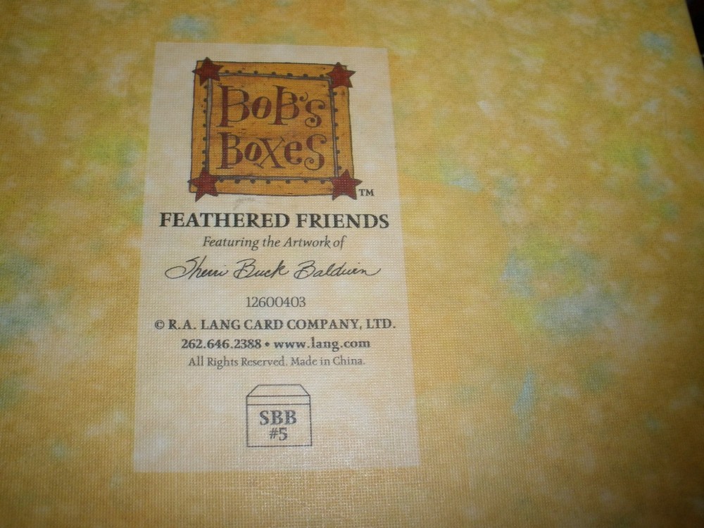 Bob's Boxes FEATHERED FRIENDS Birds 8"x8"x8.25" EUC
