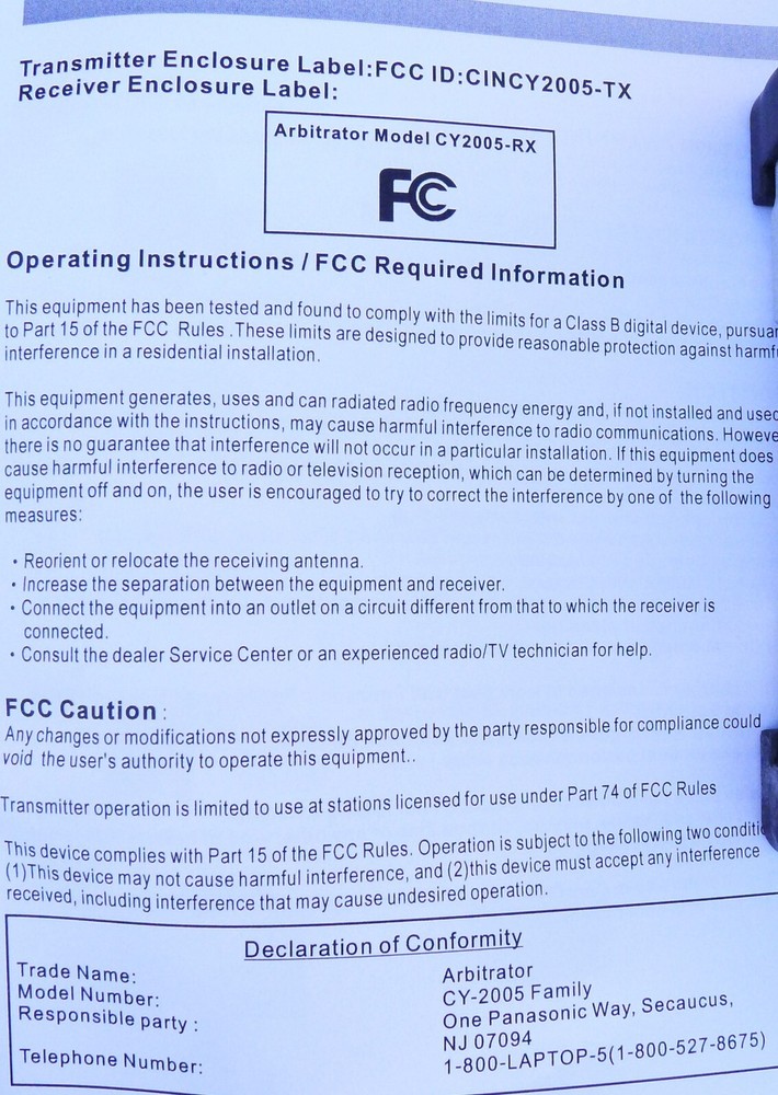 Panasonics Arbitrator Wireless UHF Transmitter + Receiver Microphone System