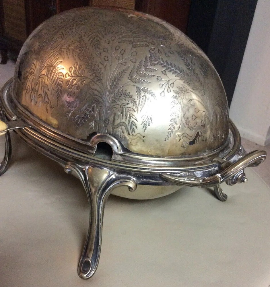 Antique Vintage D.K. Server Warmer Chafing Dish