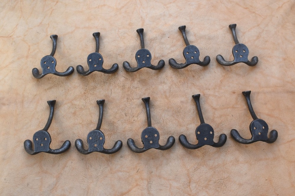 Vintage Cast Iron kitchen hook hanger coat rope bath library school Hook 10 pcs