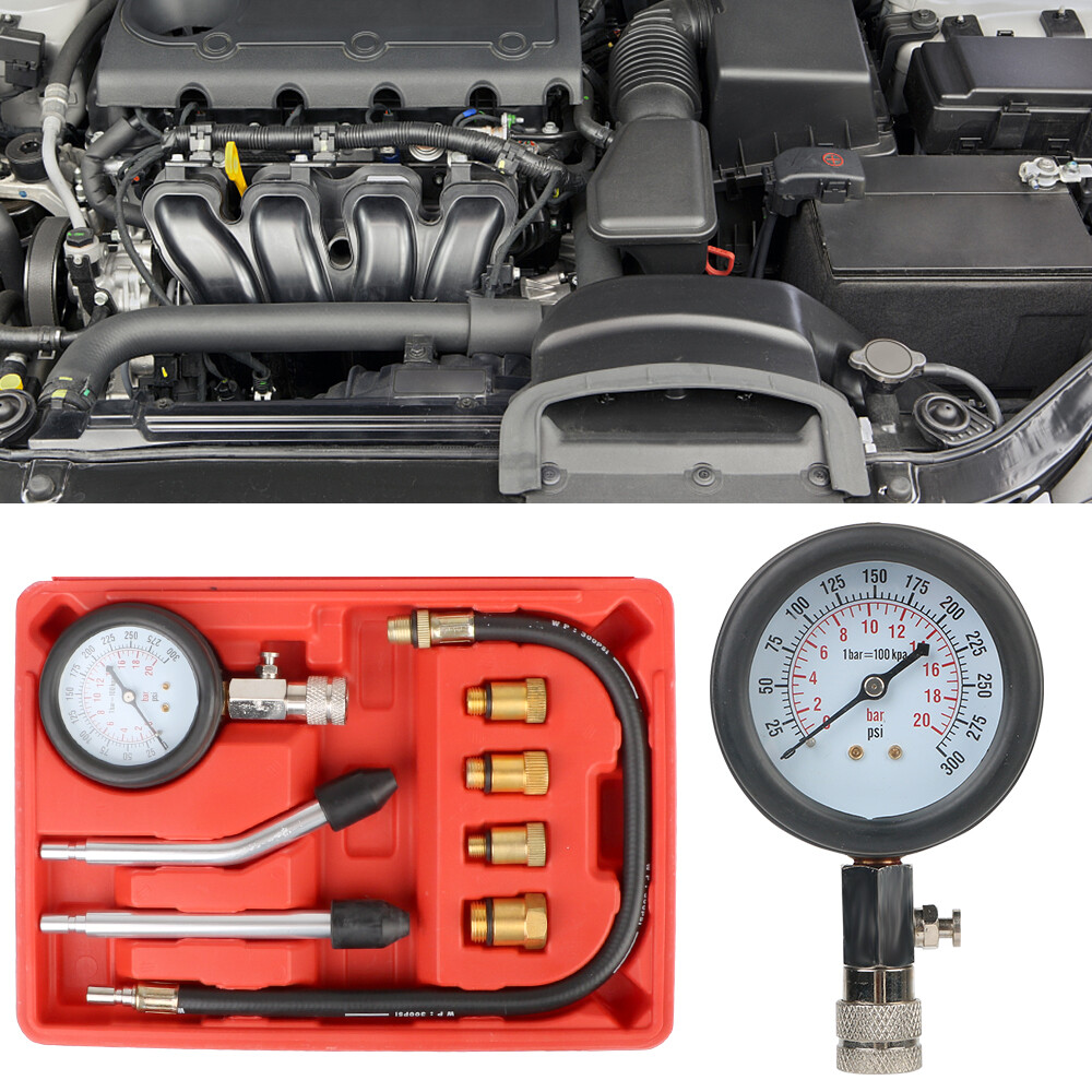 Small Engine Cylinder Compression Gauge Tester Kit Gas Diagnostic Tester Set