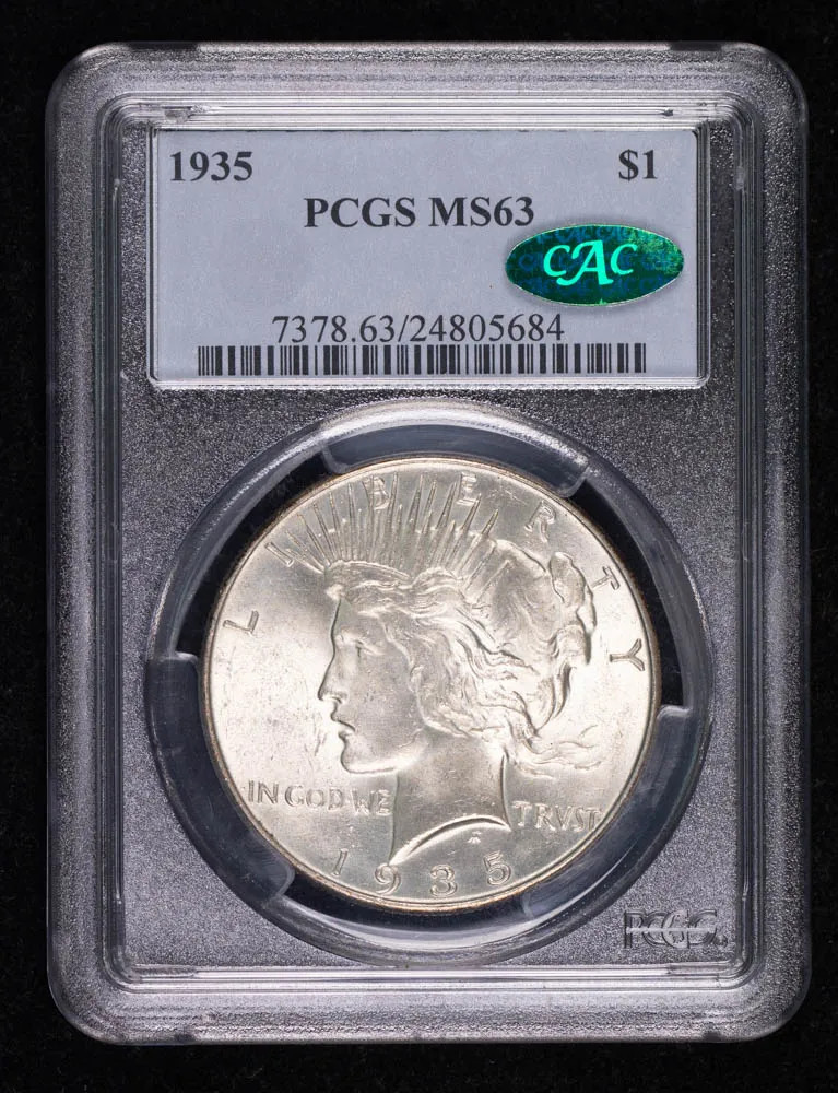 1935 P Peace Silver Dollar PCGS MS-63 CAC