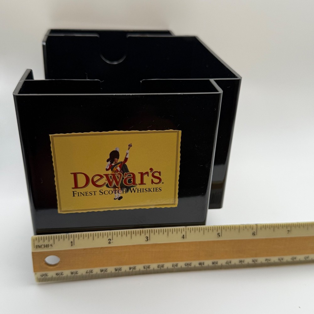 Dewar's Scotch Black Plastic Bar Caddy Napkin & Straw Holder