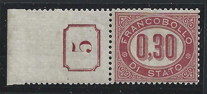 1875 Italy - Kingdom, Service No. 4 MNH/** RECTANGULAR TABLE NUMBER