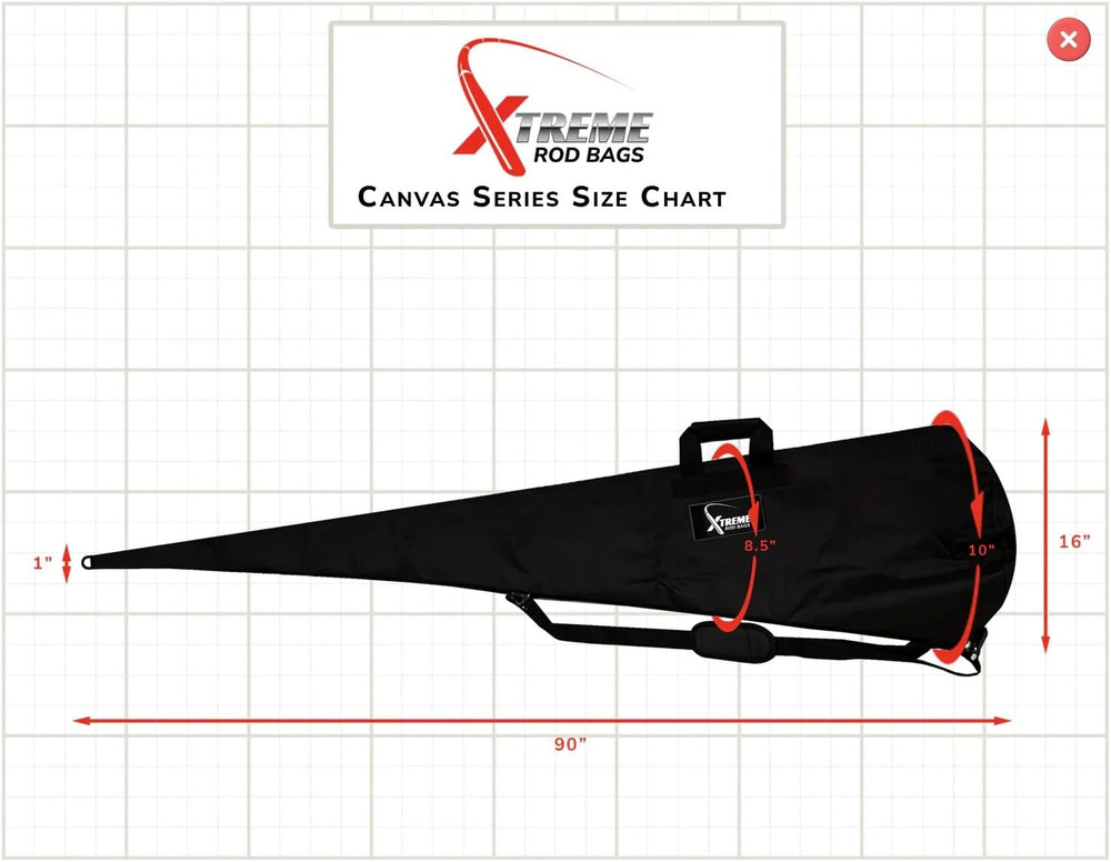 Xtreme Rod Bag - Canvas - Universal Fit,Black
