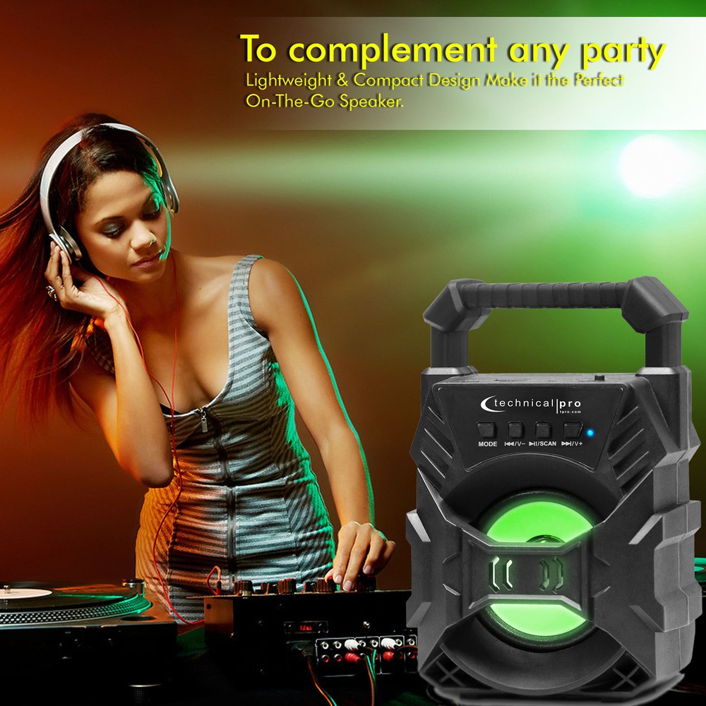 Portable Rechargeable Compact Bluetooth Speaker with LED's USB/FM/TF