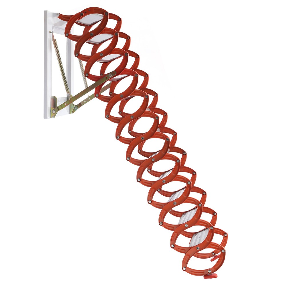 12 Steps Attic Ladder Folding Loft Ladder Wall Mounted Pull Down Attic Stairs