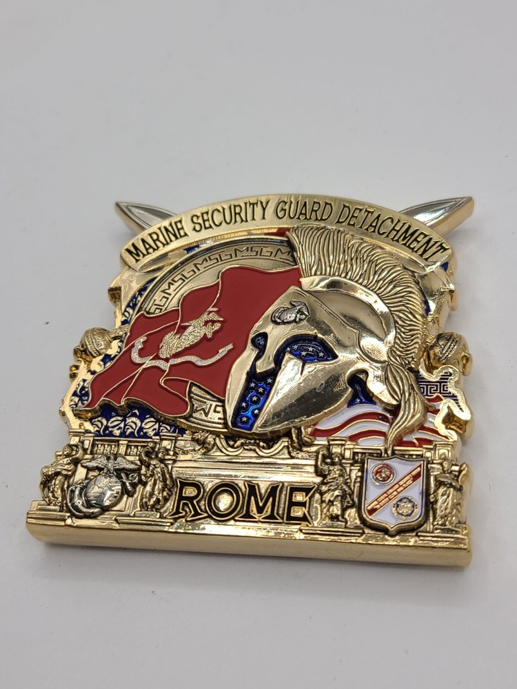 USMC MSG Marine Security Guard Detachment Rome, Italy Challenge Coin