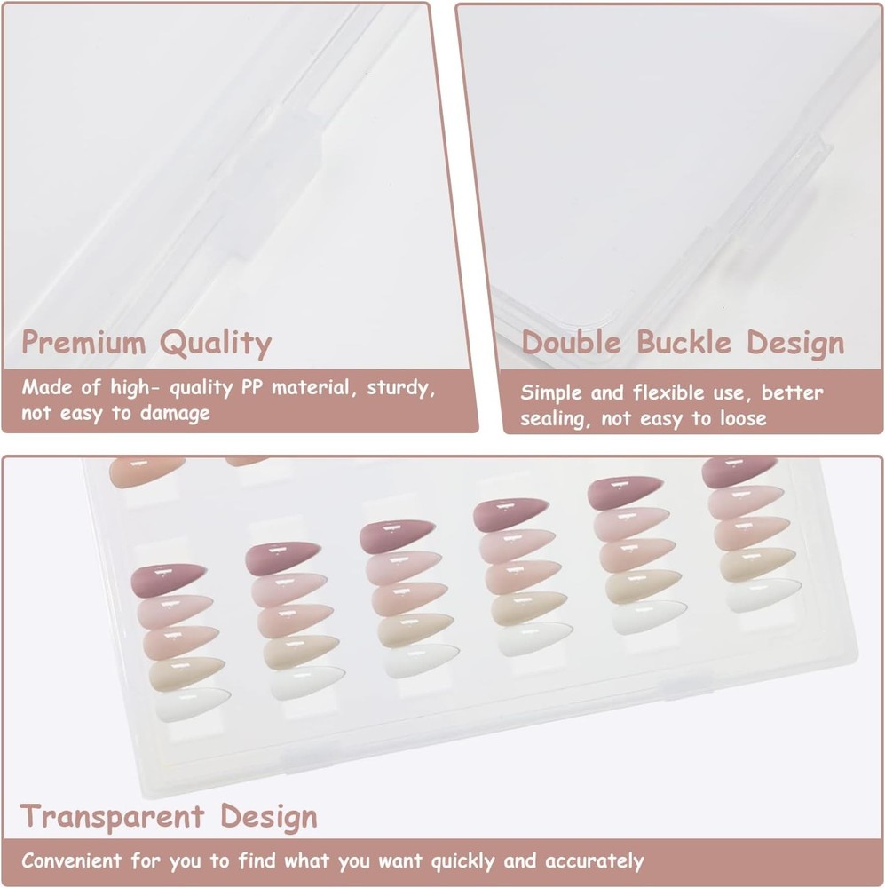 Large Clear Press on Nails Storage Box, Empty Press on Nails Packaging Box Set