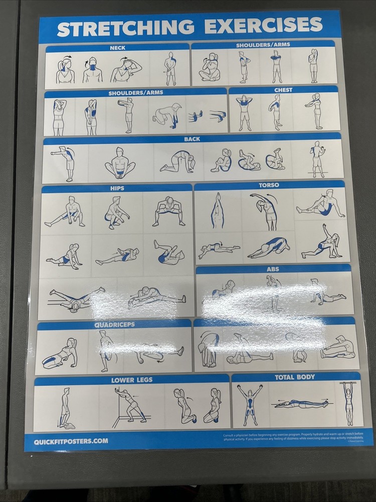 Quickfit 10 Pack Laminated 18x24 Workouts Posters